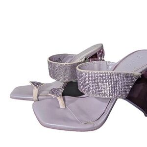 NEW Size 5.5M Womens Gianni Bini Slip On Block Heeled Sandals Purple